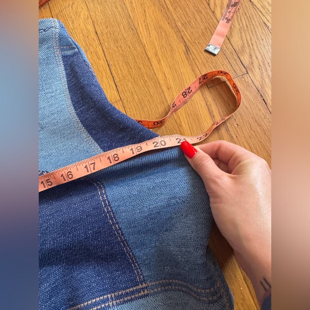 70s Vintage Faux Denim High Waisted Patchwork shorts - Picture 10 of 10